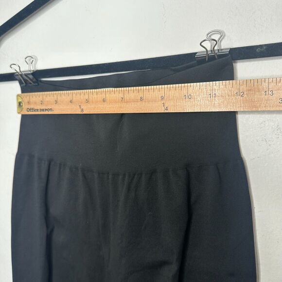 Wolford Sexy Black Linda Leggings Open Side Slit Tan & Pearl Embellishment Small - Picture 12 of 12